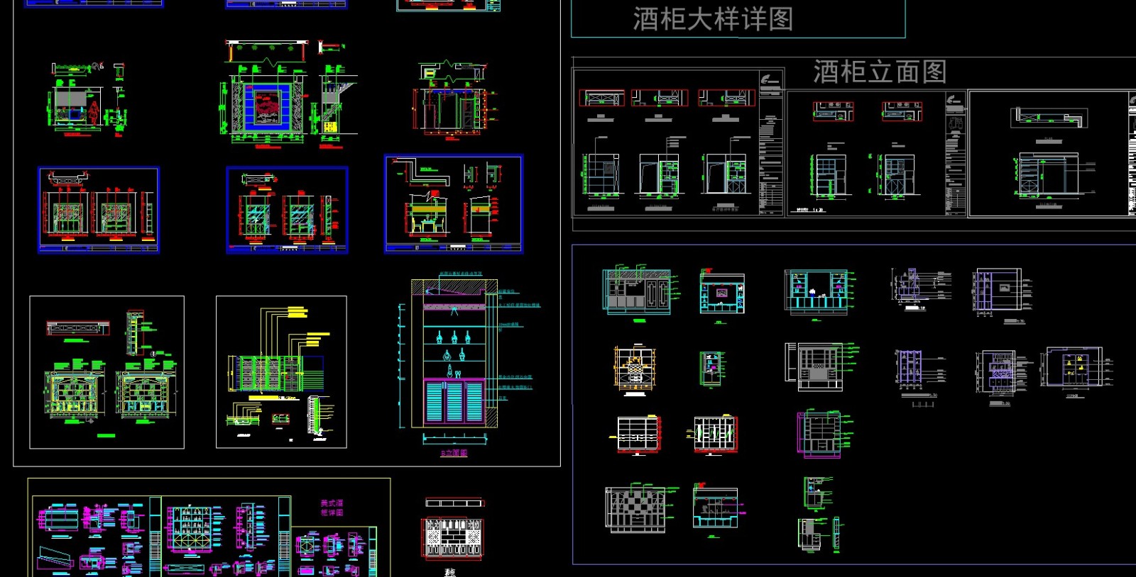 橱柜CAD图库合集cad施工图下载【ID:958261685】