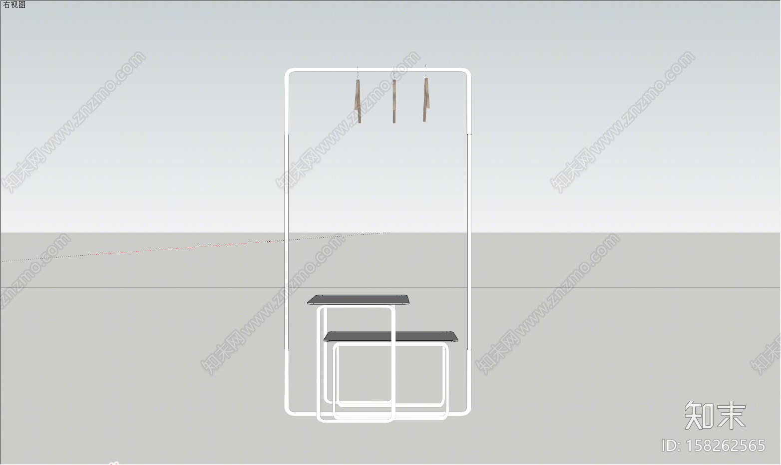 北欧风格衣架SU模型下载【ID:158262565】