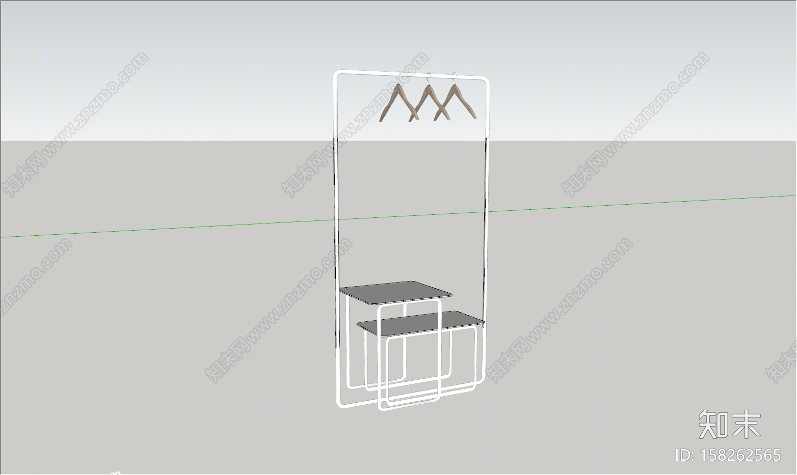 北欧风格衣架SU模型下载【ID:158262565】