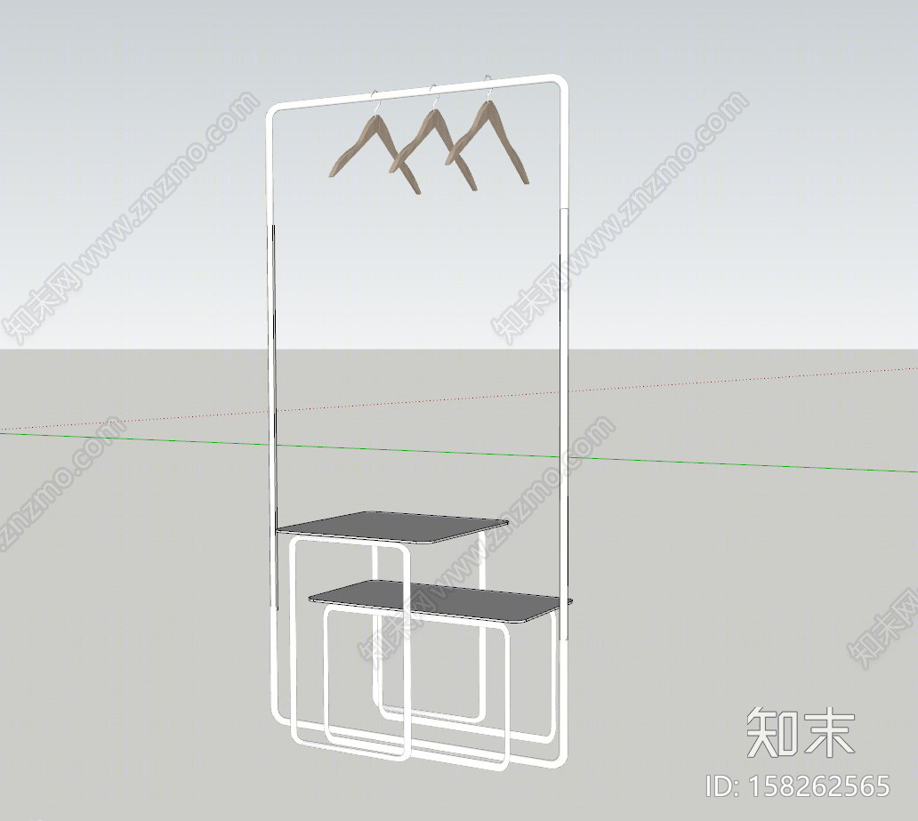 北欧风格衣架SU模型下载【ID:158262565】