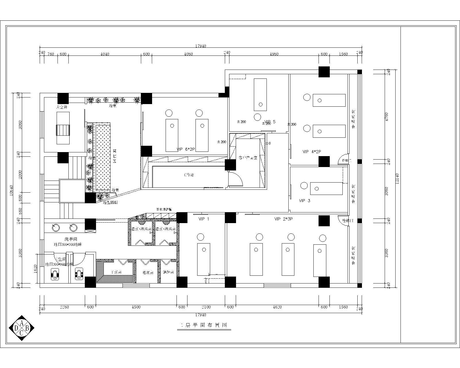 佐登妮丝美容SPA生活馆室内装饰设计施工图cad施工图下载【ID:458269765】