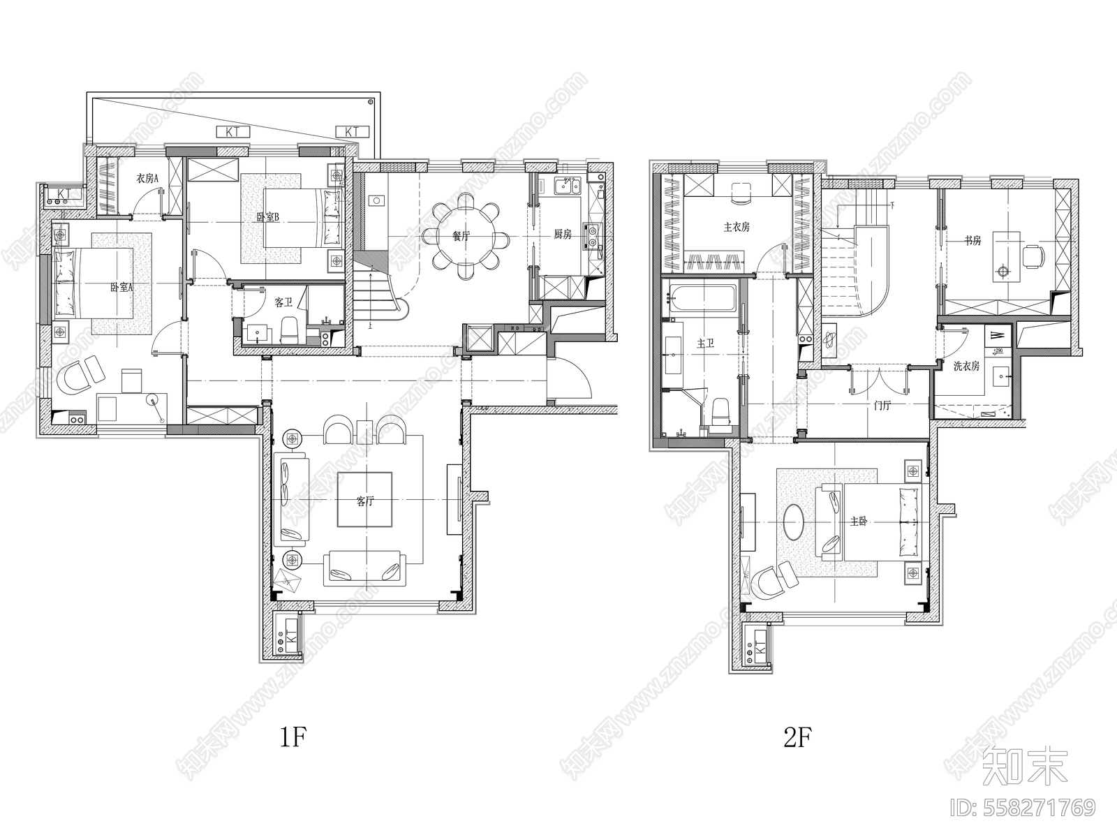 206㎡复式层刚需户型样板间全套精装施工图cad施工图下载【ID:558271769】