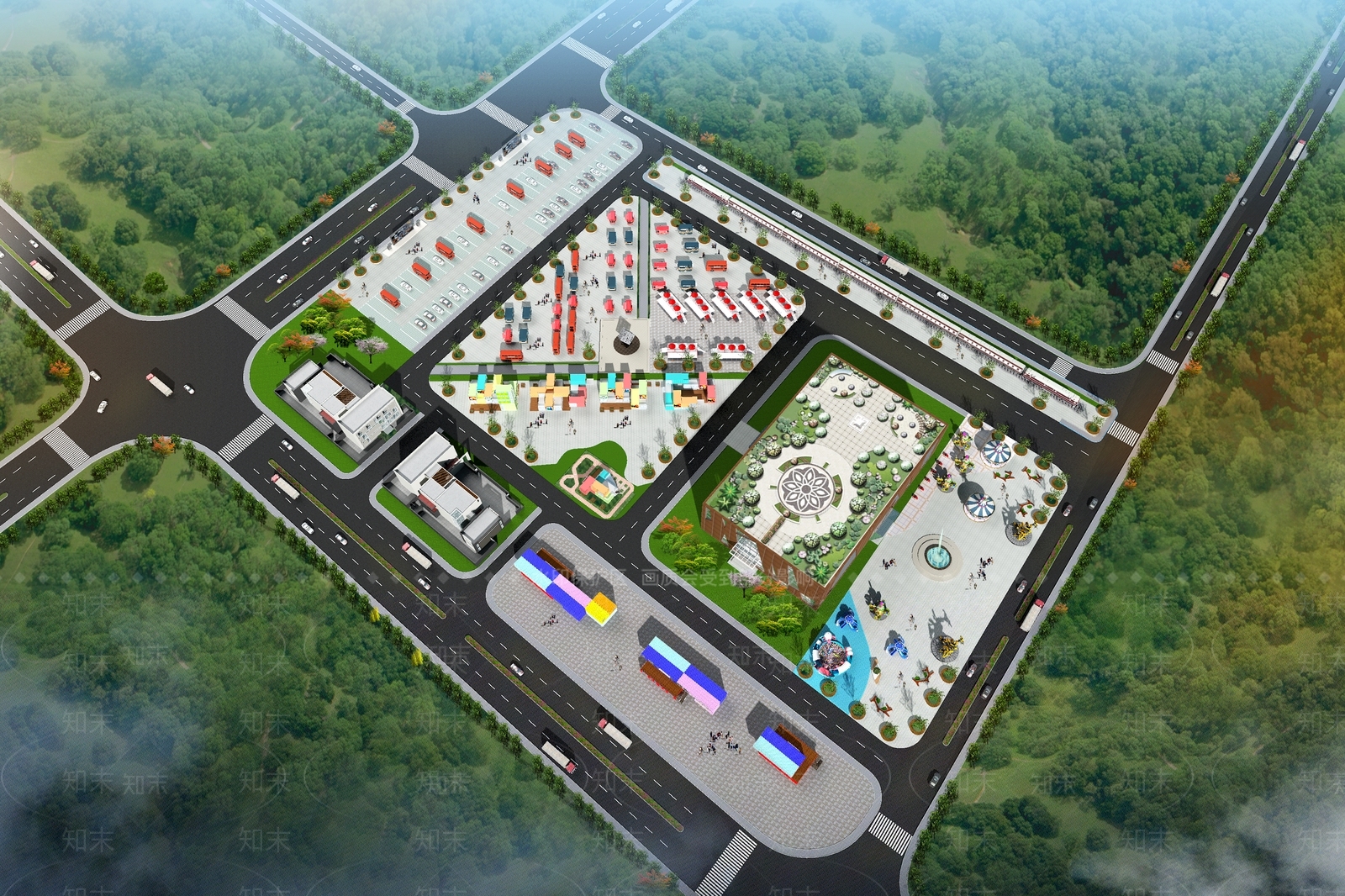 现代汽车文化广场规划3D模型下载【ID:458286376】