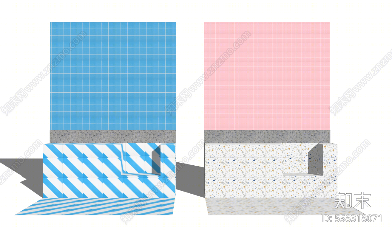 北欧风格石材拼花SU模型下载【ID:558318071】