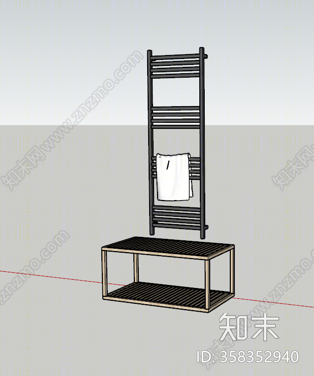 北欧风格清洁用品架SU模型下载【ID:358352940】