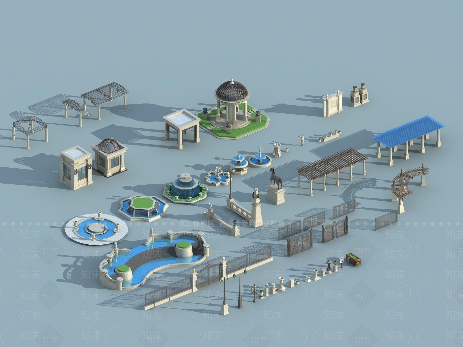 欧式古典保安亭3D模型下载【ID:958366165】