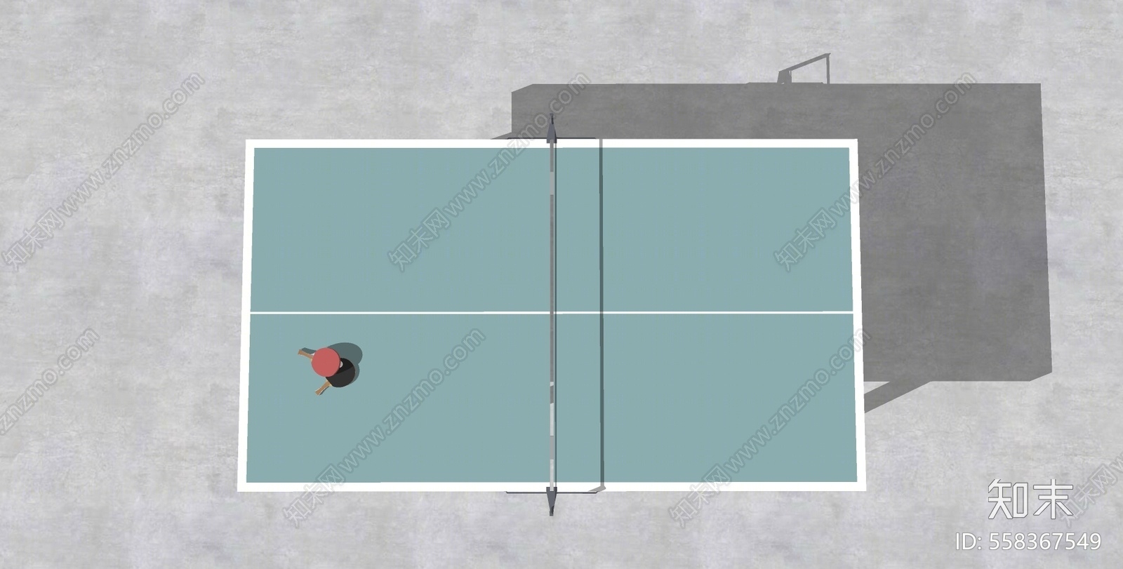 现代风格乒乓球桌SU模型下载【ID:558367549】
