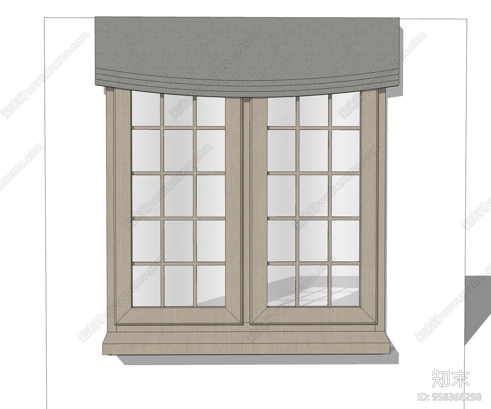 现代风格平开窗SU模型下载【ID:958368298】