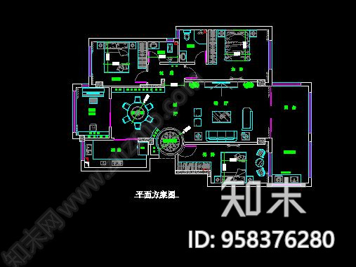 北欧家装施工图cad施工图下载【ID:958376280】