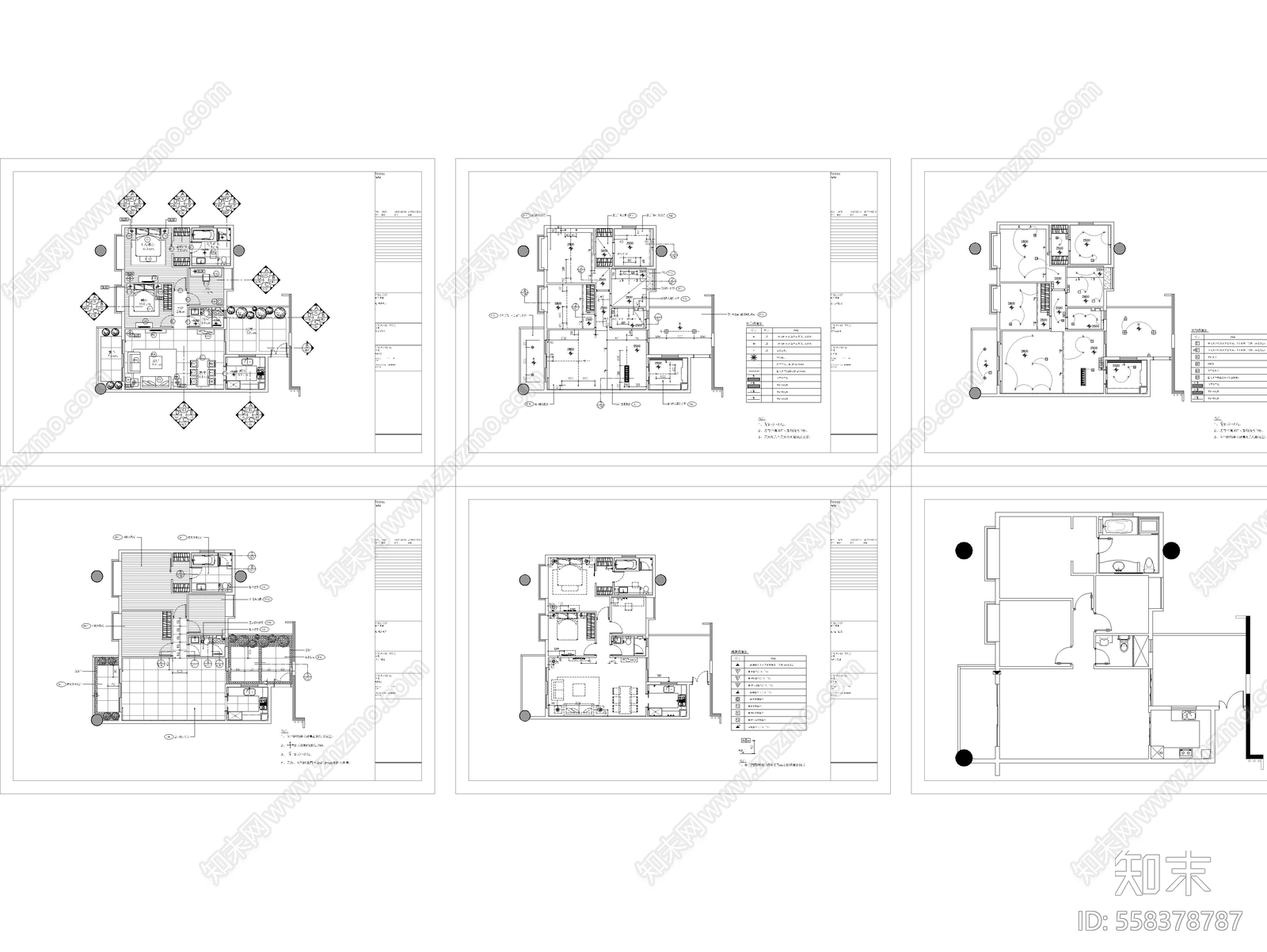 家装样板间施工图cad施工图下载【ID:558378787】