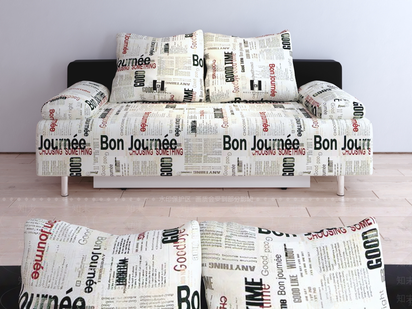 现代简约创意报纸双人沙发3D模型下载【ID:958392732】