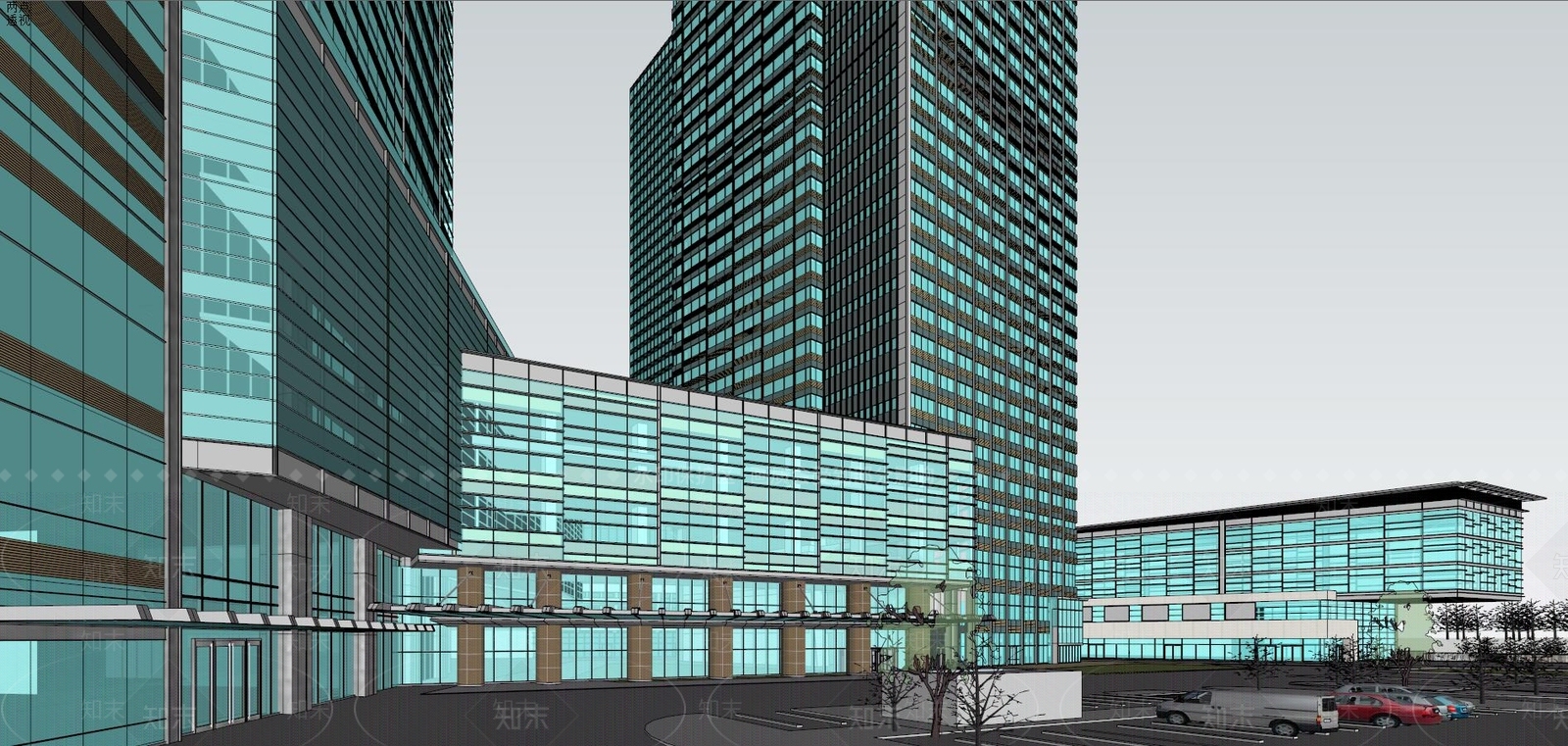 现代商场建筑SU模型草图
