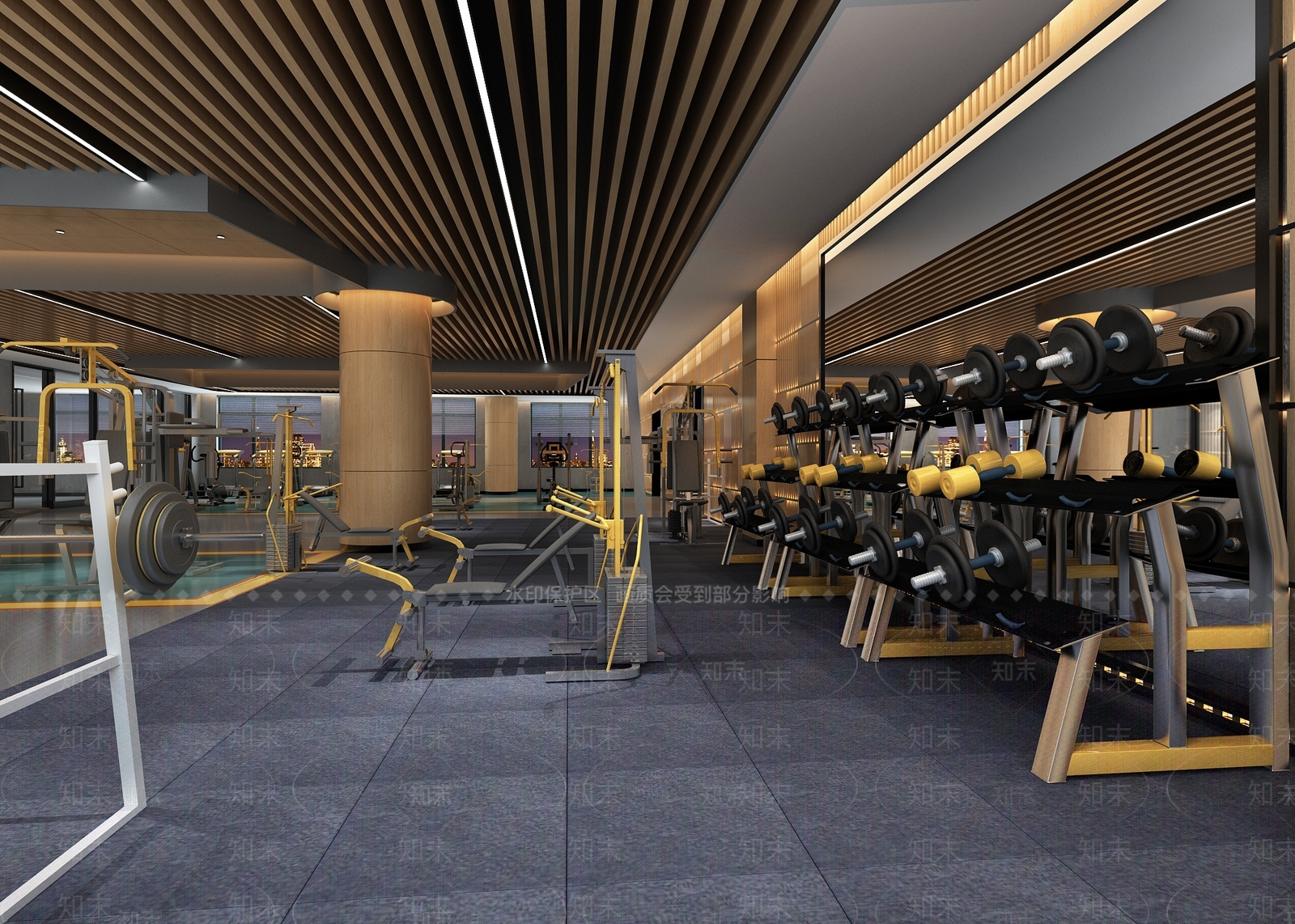 工业风健身房3D模型下载【ID:958421604】