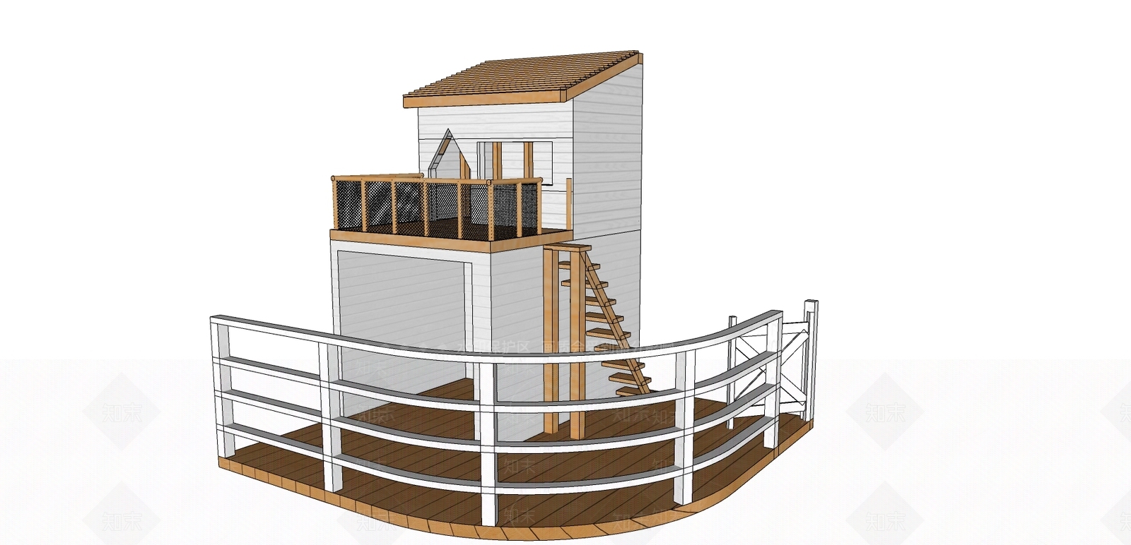 现代风格景观小建筑SU模型下载【ID:658437759】