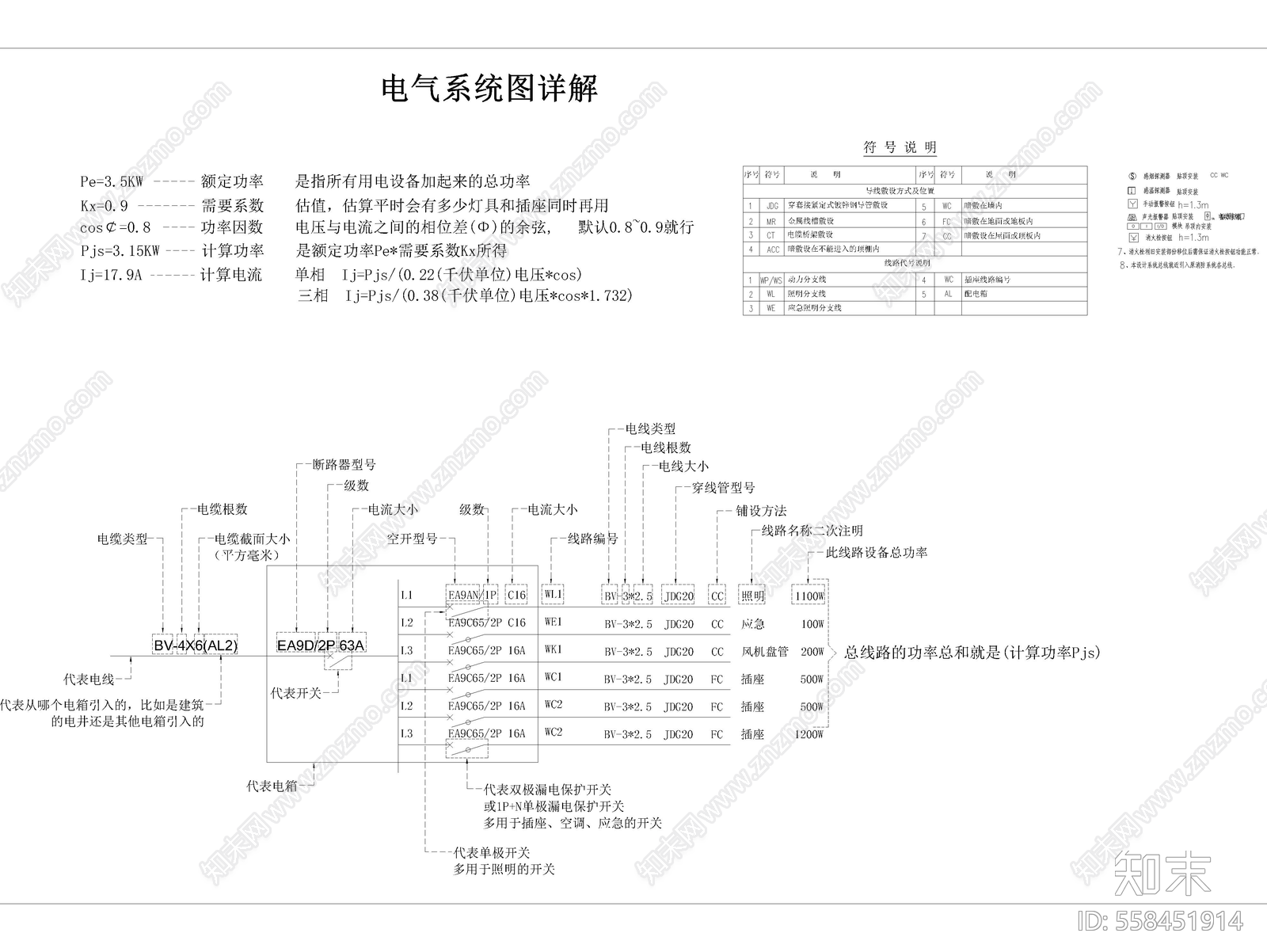 电气系统图详解施工图下载【ID:558451914】