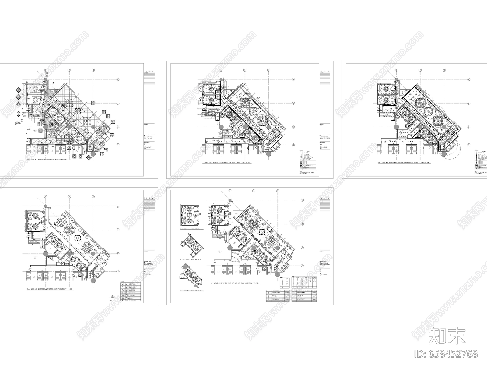 高级餐厅施工图cad施工图下载【ID:658452768】