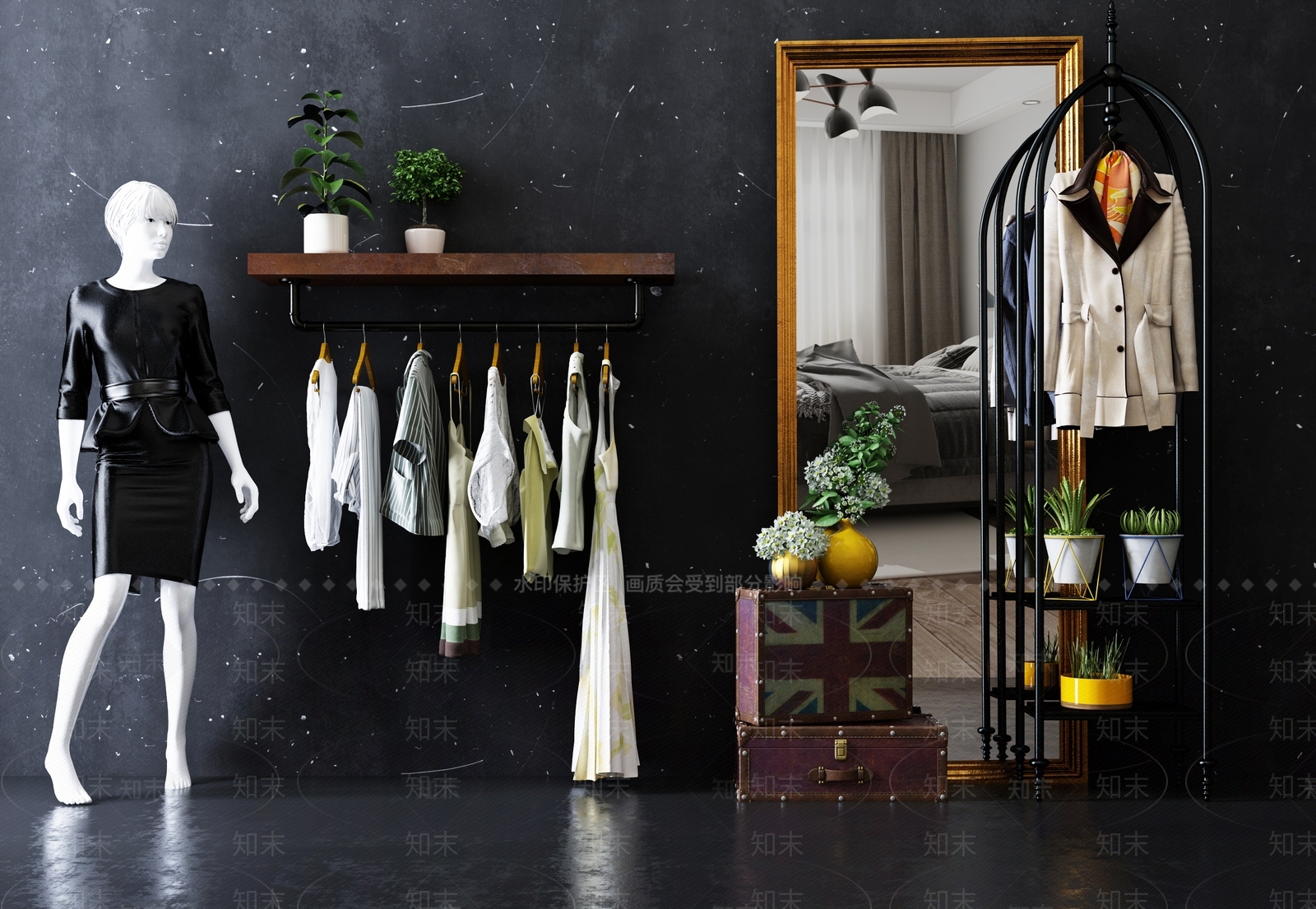 北欧展示服装3D模型下载【ID:458463125】