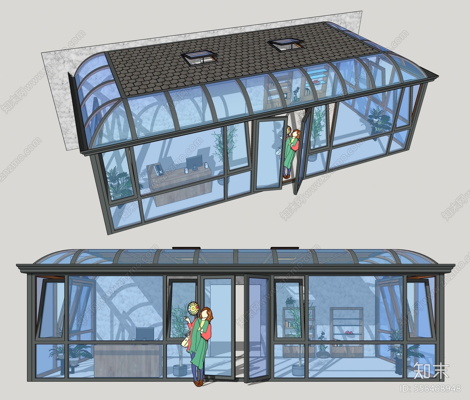 现代风格阳光房SU模型下载【ID:558468948】