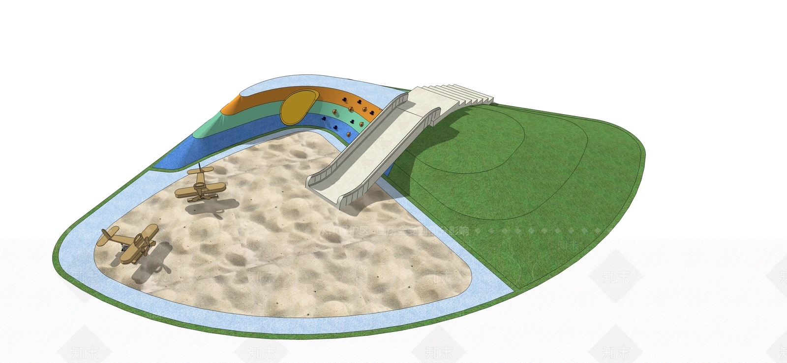 现代风格儿童沙坑SU模型下载【ID:158470038】
