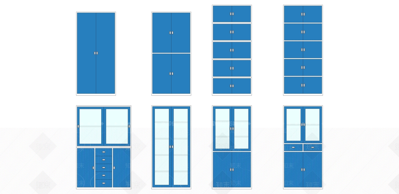 现代风格档案柜SU模型下载【ID:258471673】