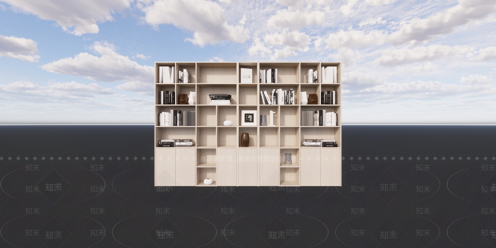 现代书柜SU模型精品下载_SketchUp模型_知末网