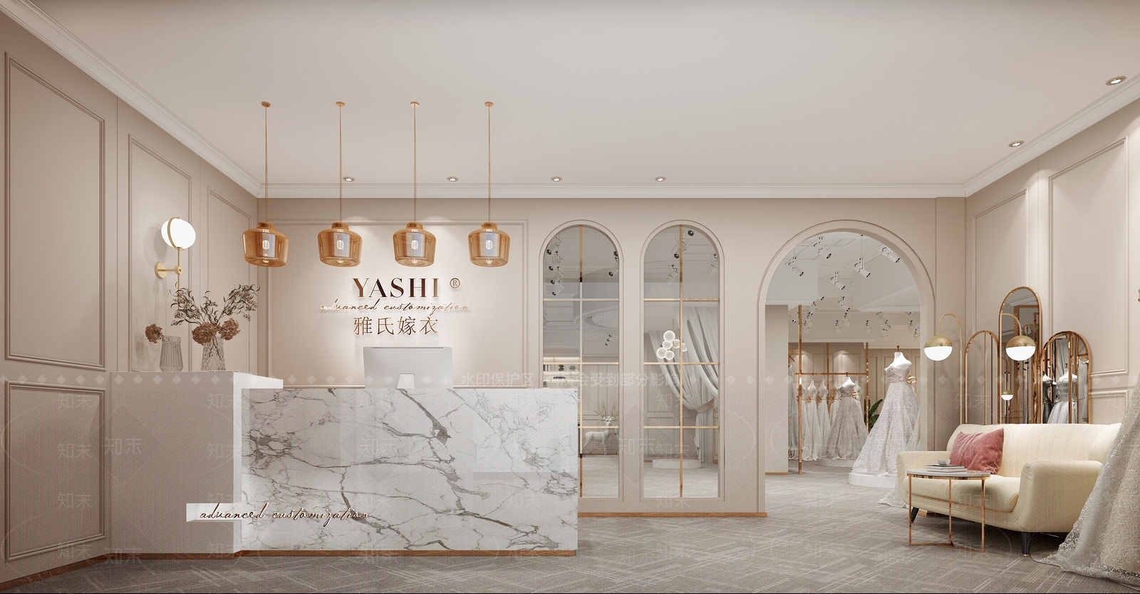 简欧轻奢婚纱店3D模型下载【ID:558520519】