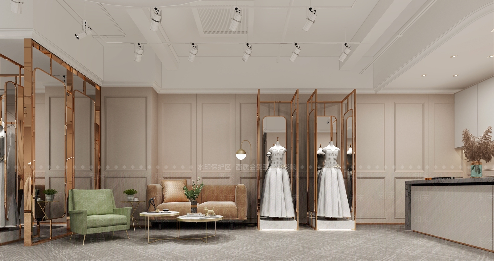 简欧轻奢婚纱店3D模型下载【ID:558520519】
