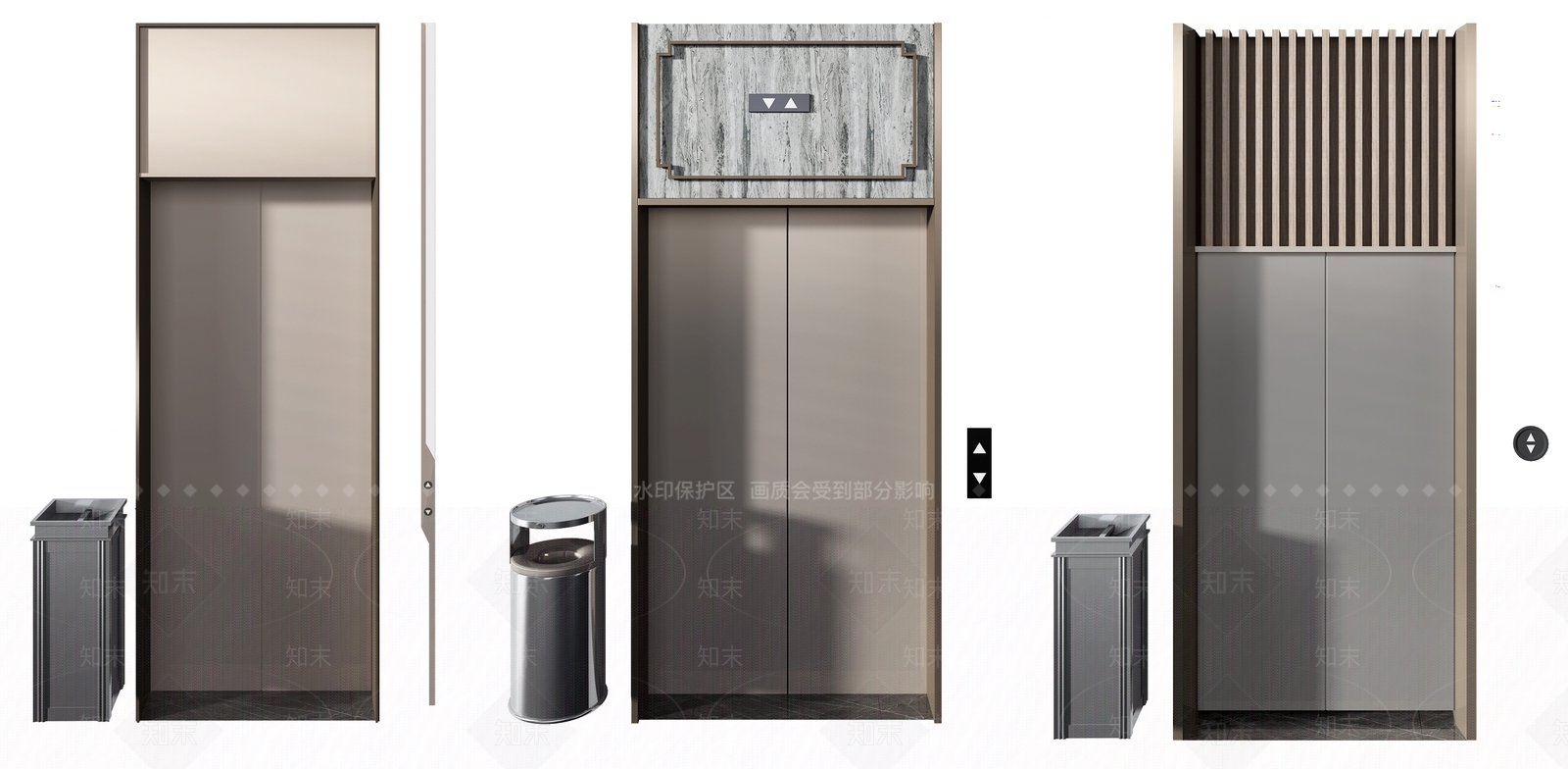 现代电梯门3D模型下载【ID:458558939】