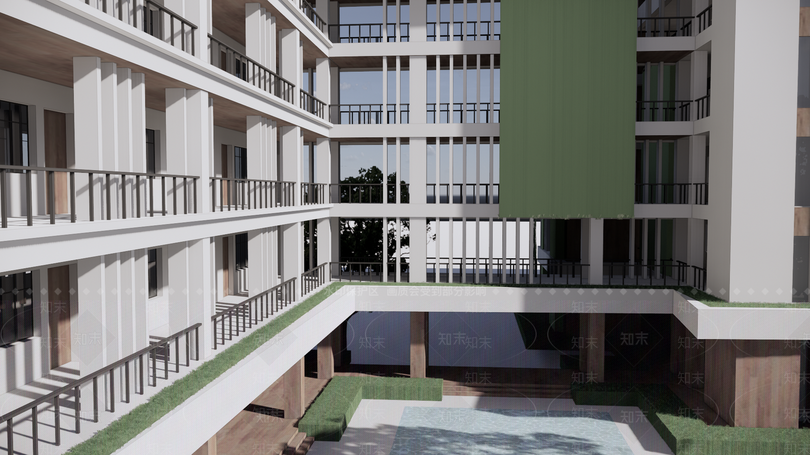现代风格中小学SU模型下载【ID:858562292】