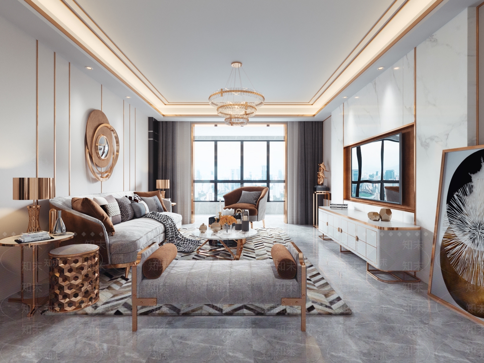 后现代港式客餐厅3D模型下载【ID:858563385】