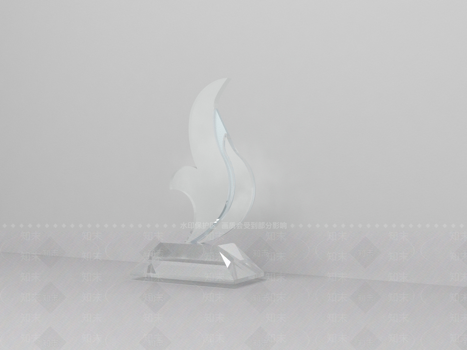 现代奖杯玻璃水晶材质3D模型下载【ID:658588527】