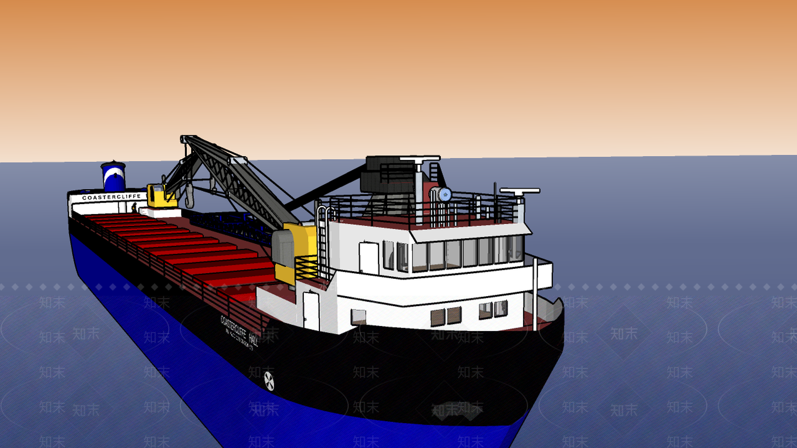 现代风格货船SU模型下载【ID:658589073】