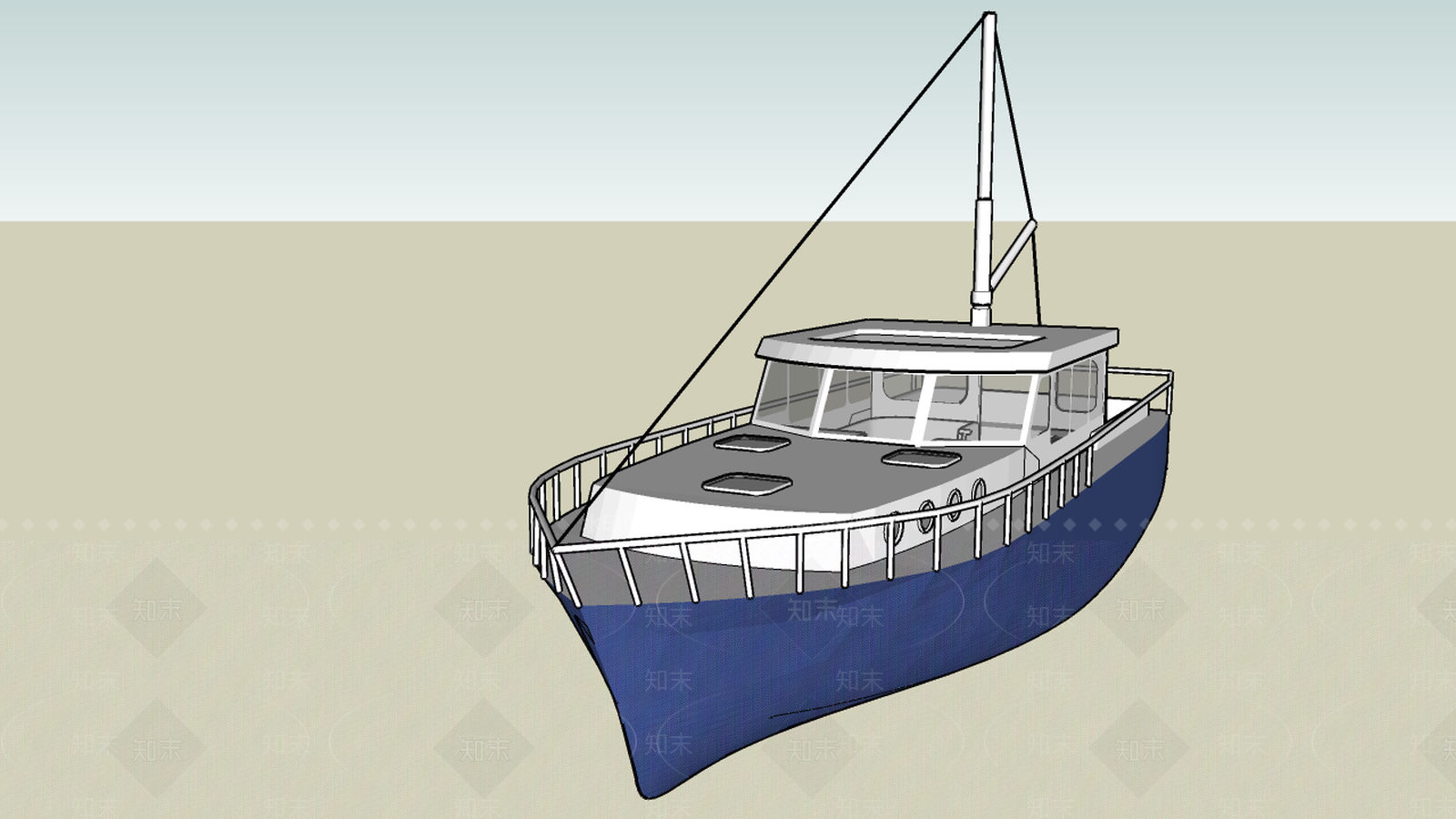 现代风格货船SU模型下载【ID:658589085】