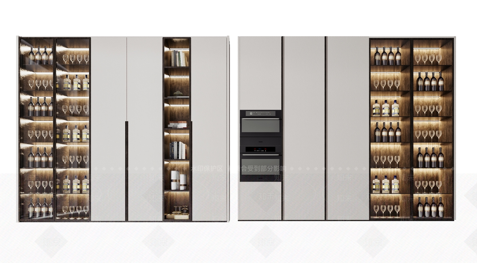 现代酒柜模型3D模型下载【ID:958602077】