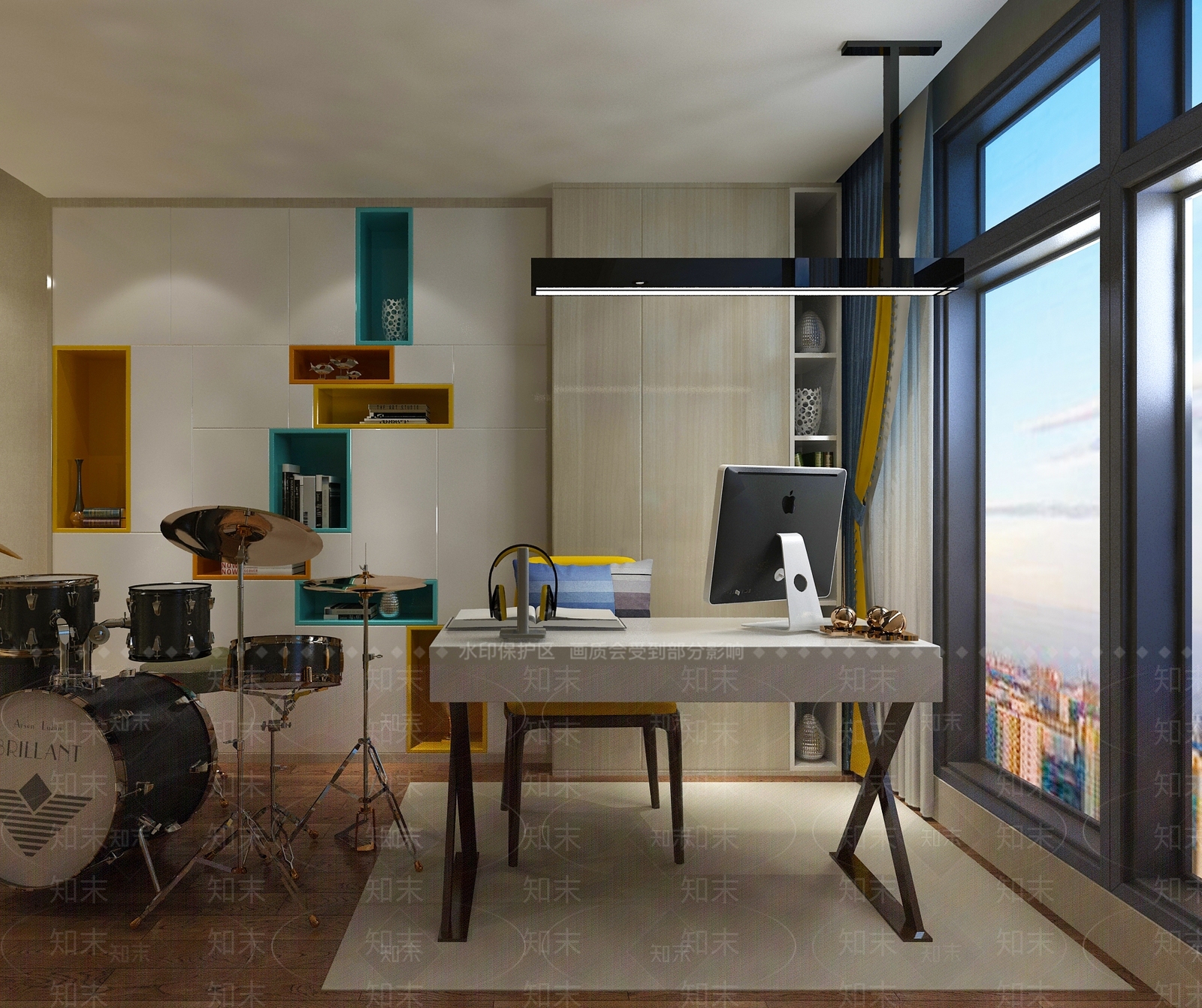 现代乐器室3D模型下载【ID:658607010】