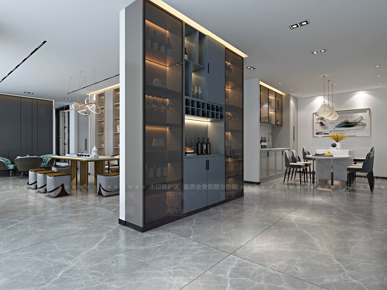 现代家装展区3D模型下载【ID:758609365】