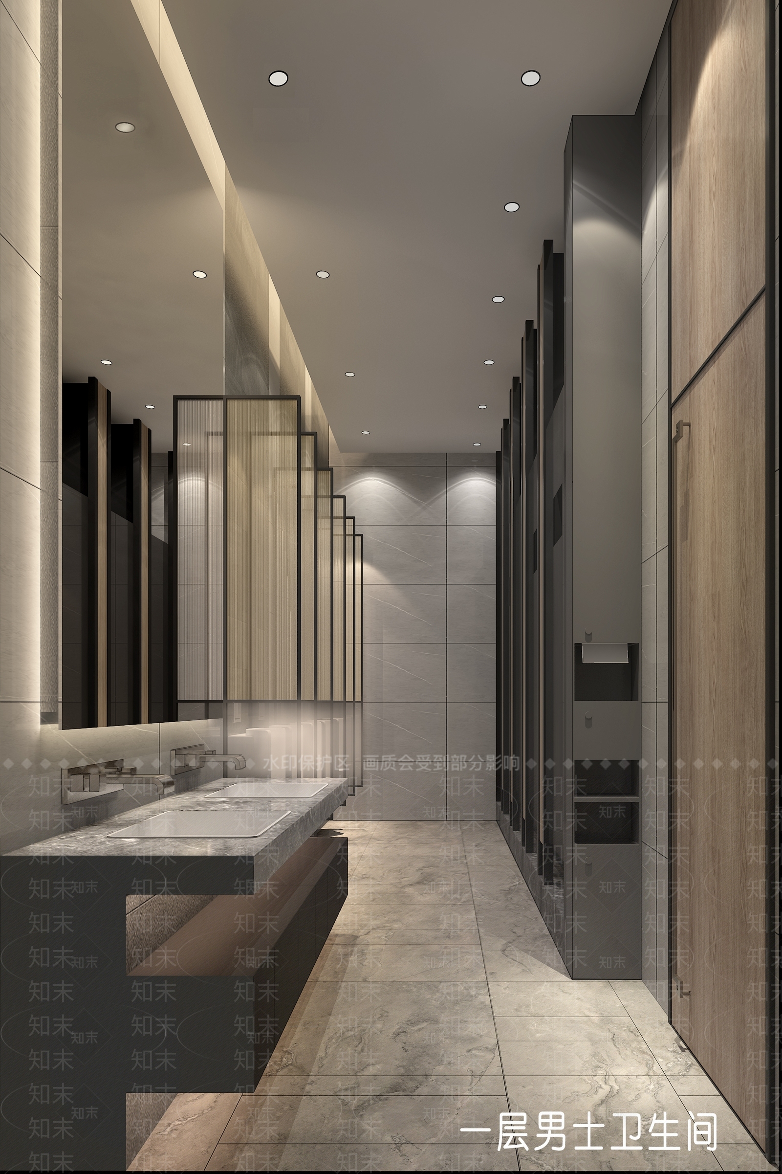 现代商场公共卫生间3D模型下载【ID:958620949】