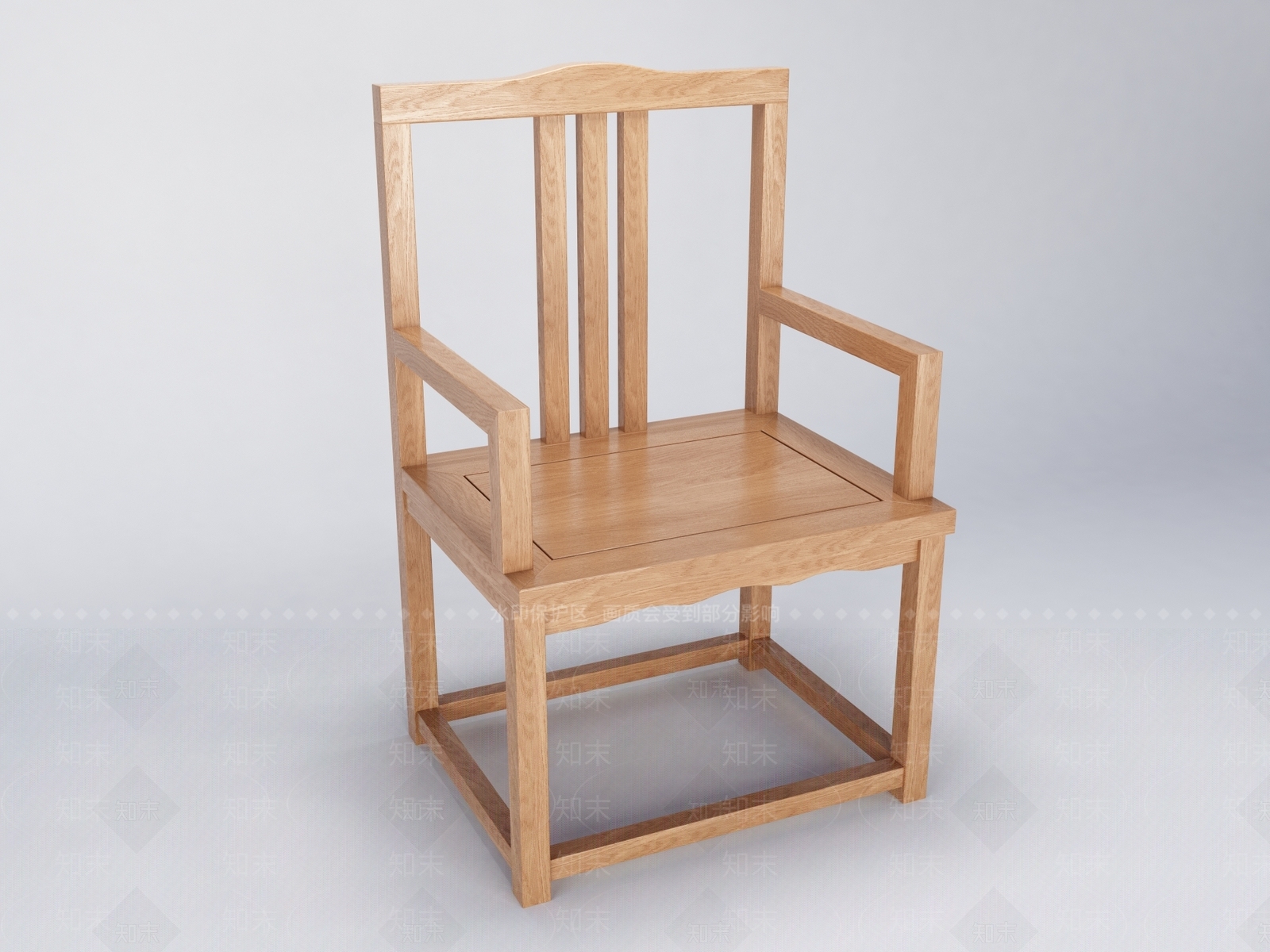 中式实木椅子3D模型下载【ID:258631424】