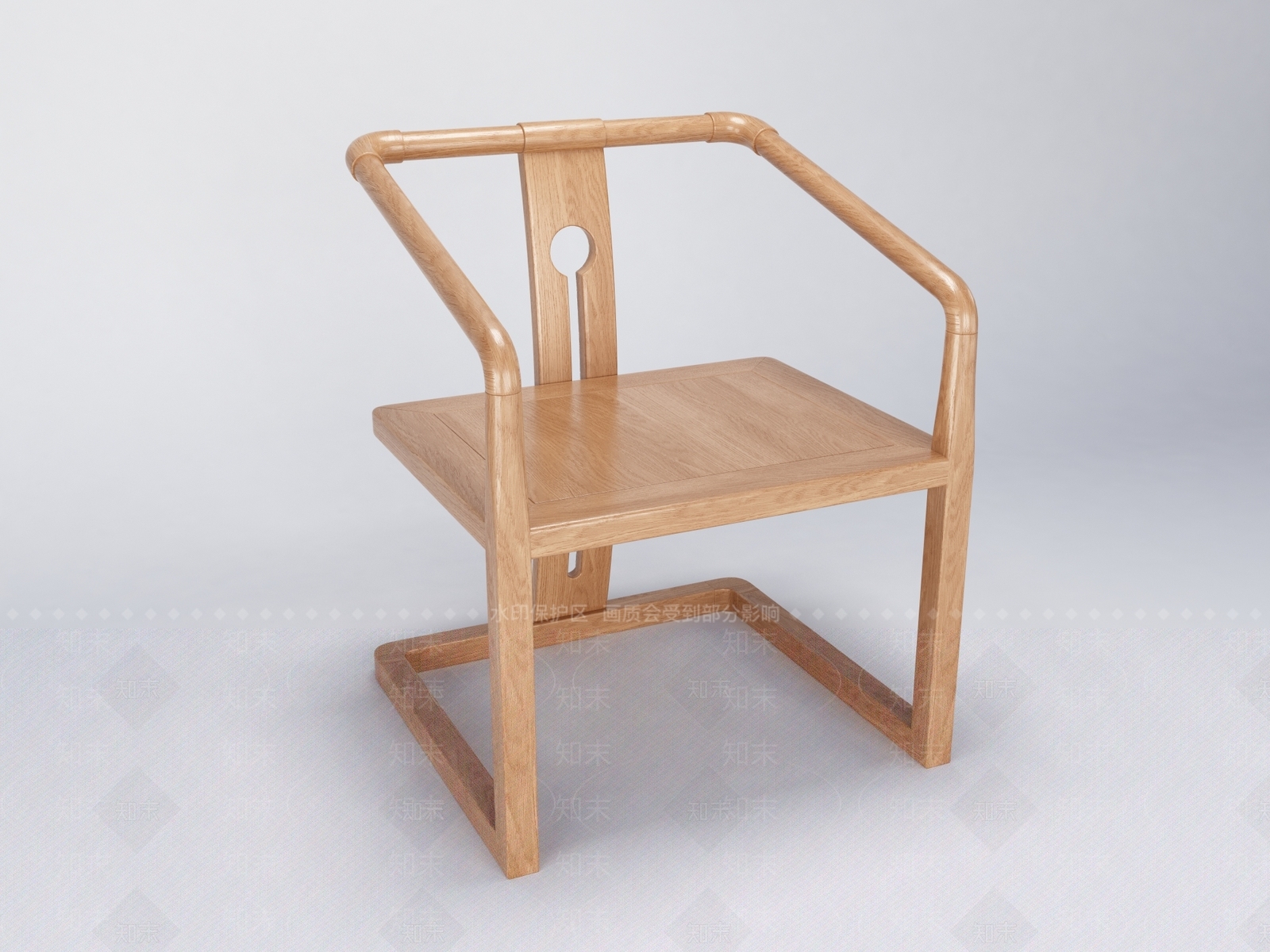中式实木椅子3D模型下载【ID:258631431】