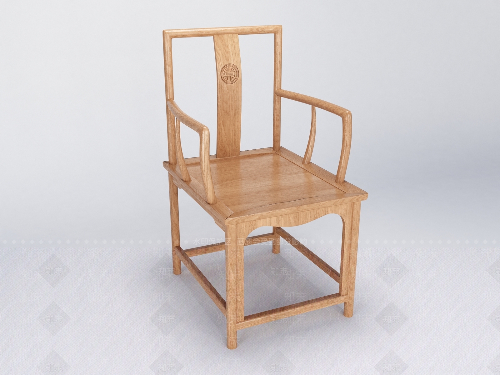 中式实木椅子3D模型下载【ID:258632438】