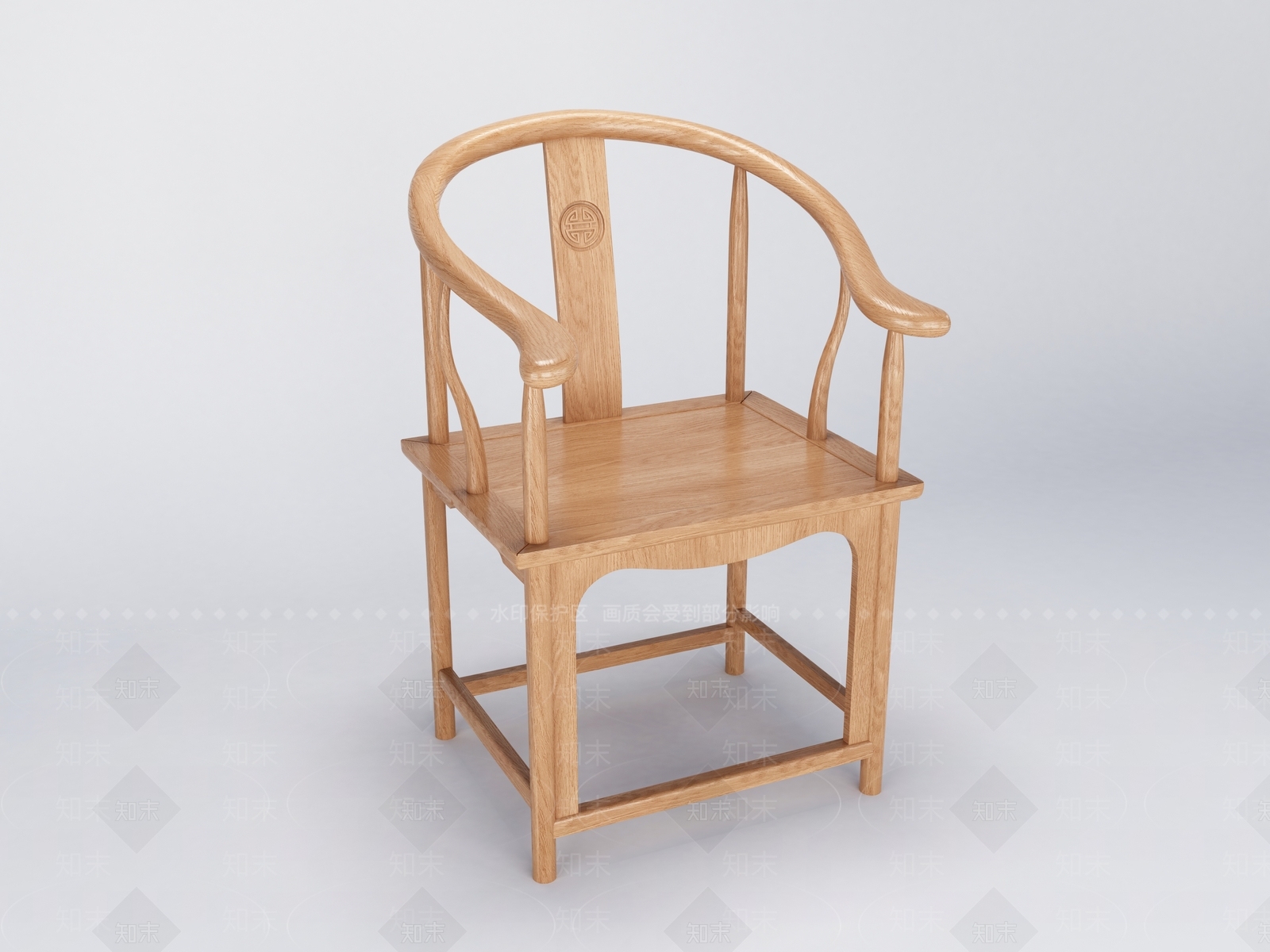 中式实木椅子3D模型下载【ID:258632473】