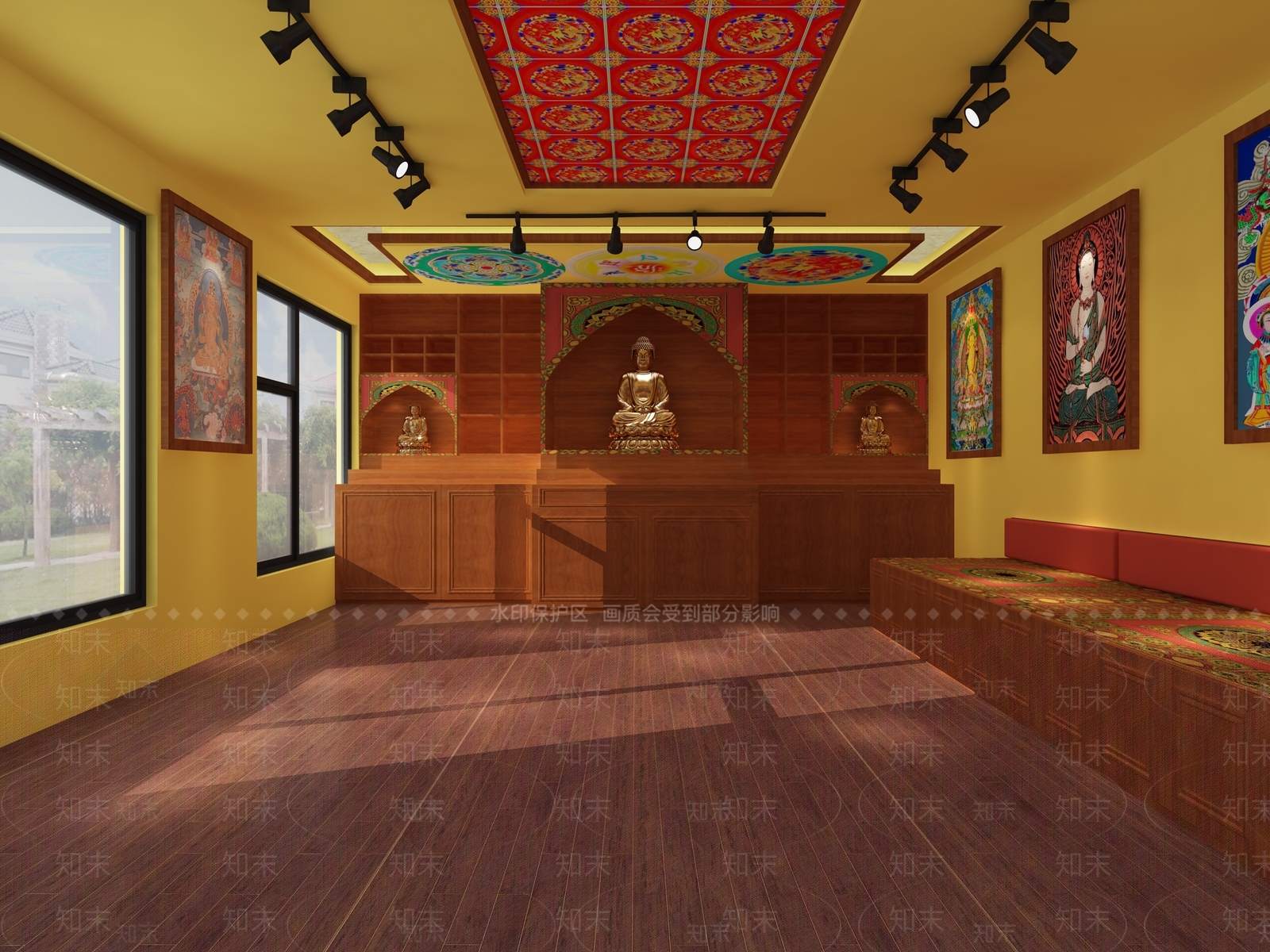 中式祠堂3D模型下载【ID:258638602】