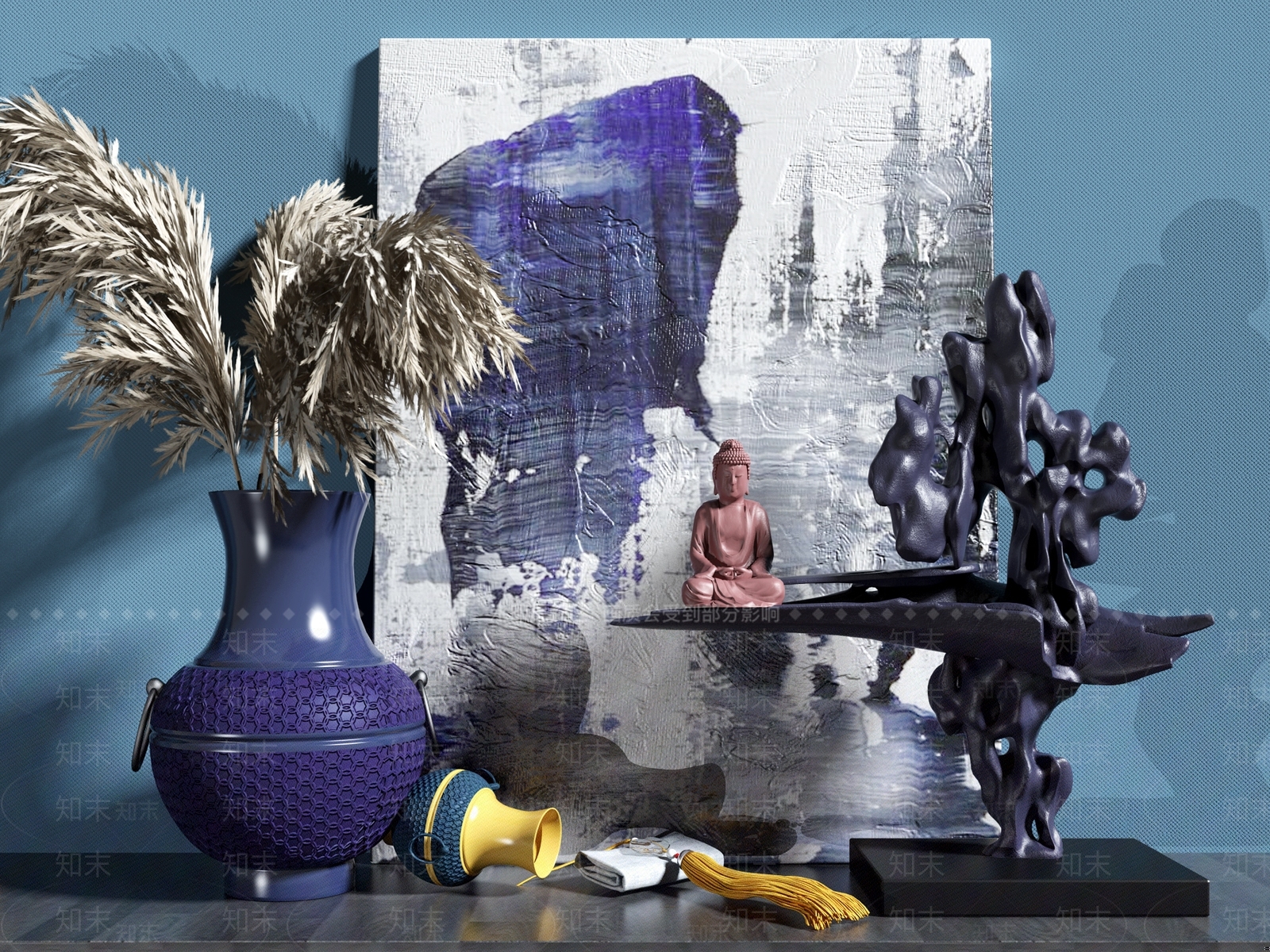 中式花瓶3D模型下载【ID:958640146】