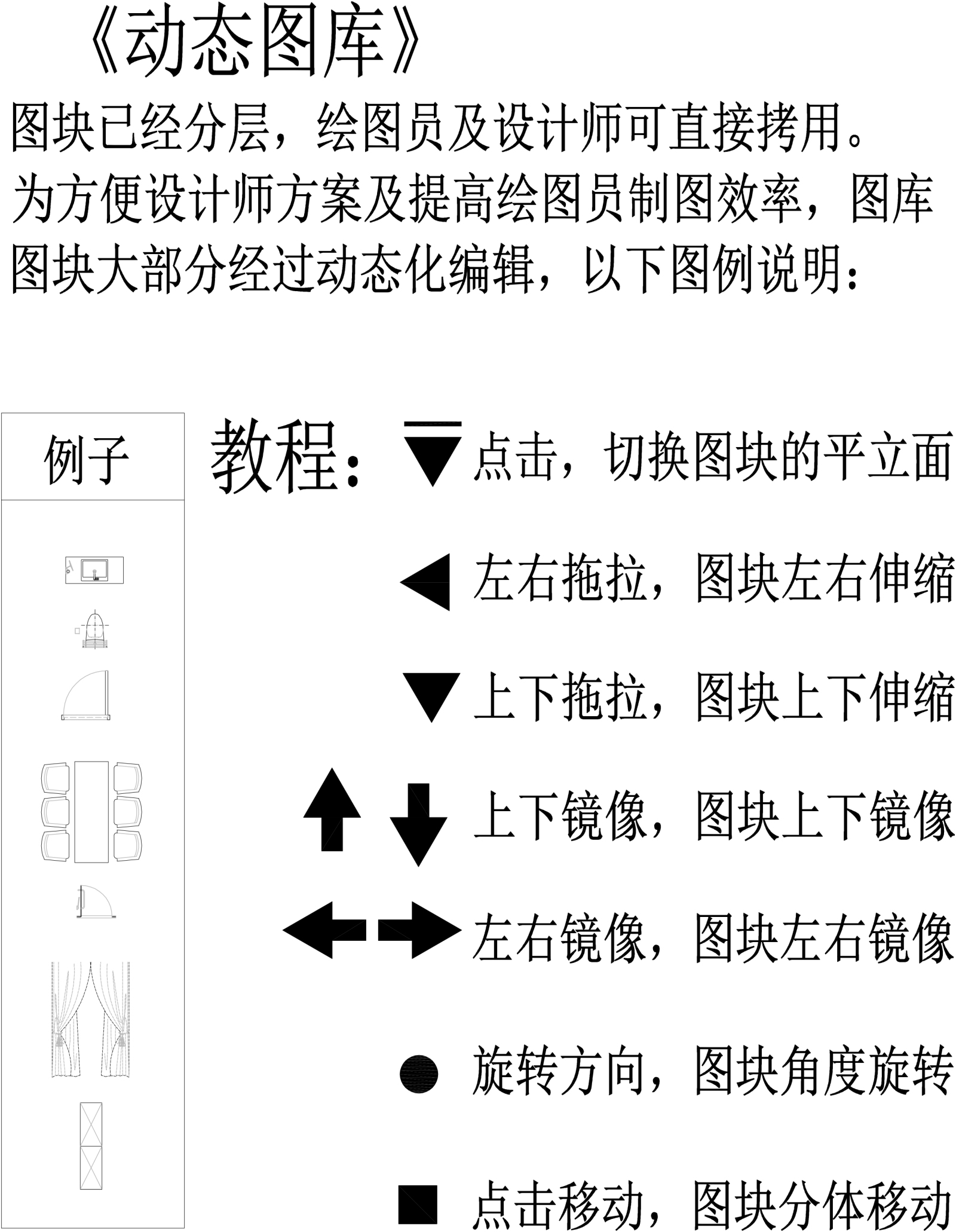 CAD动态图块cad施工图下载【ID:258646101】