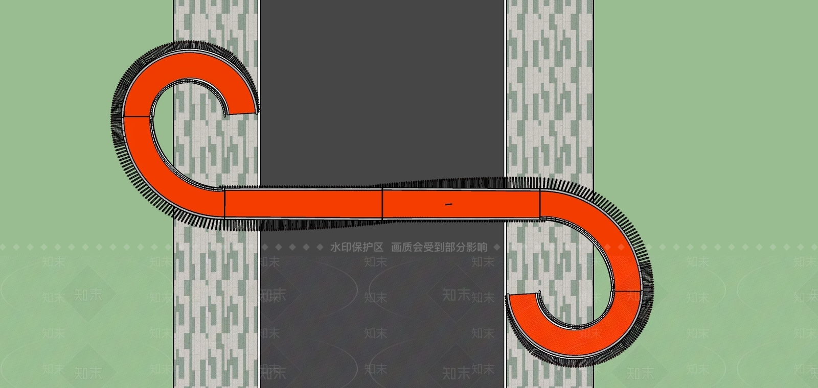 现代风格景观人行天桥SU模型下载【ID:958671300】