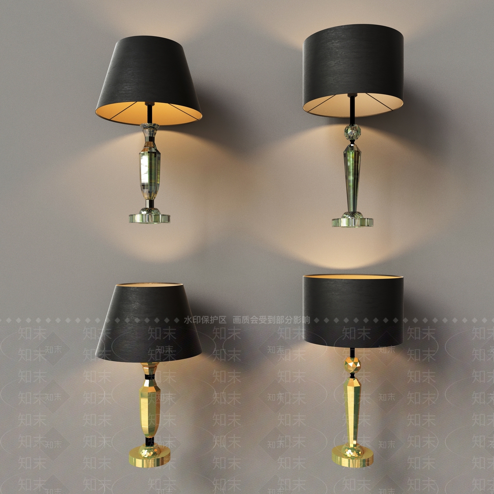 现代台灯模型3D模型下载【ID:658675151】