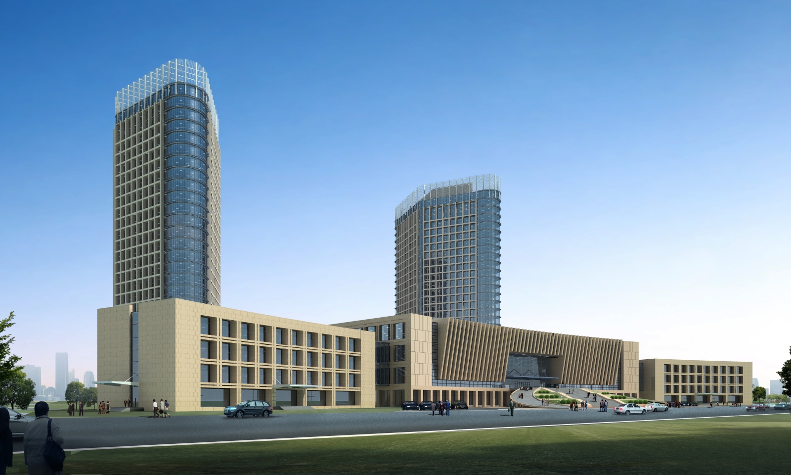 辽阳市民中心cad施工图下载【ID:458683354】