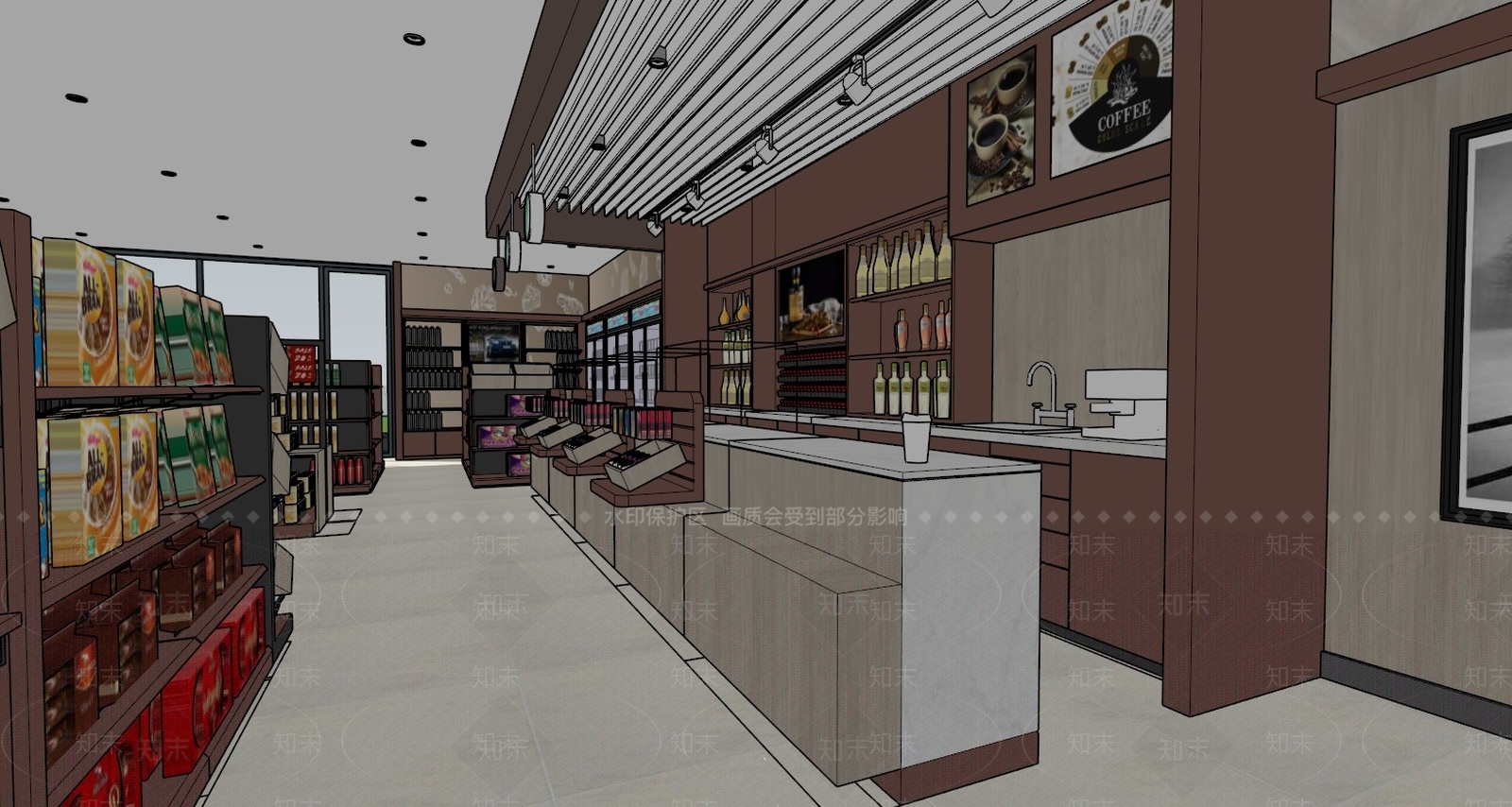 现代风格便利店SU模型下载【ID:858696321】