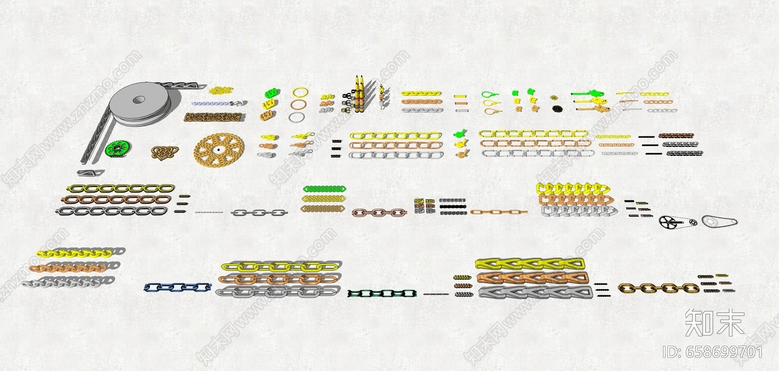 现代风格链条SU模型下载【ID:658699701】