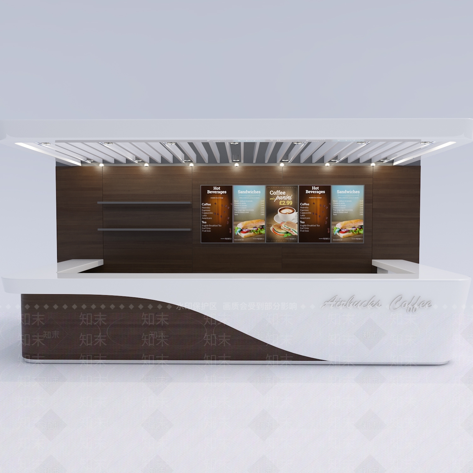 现代咖啡店前台3D模型下载【ID:358714620】